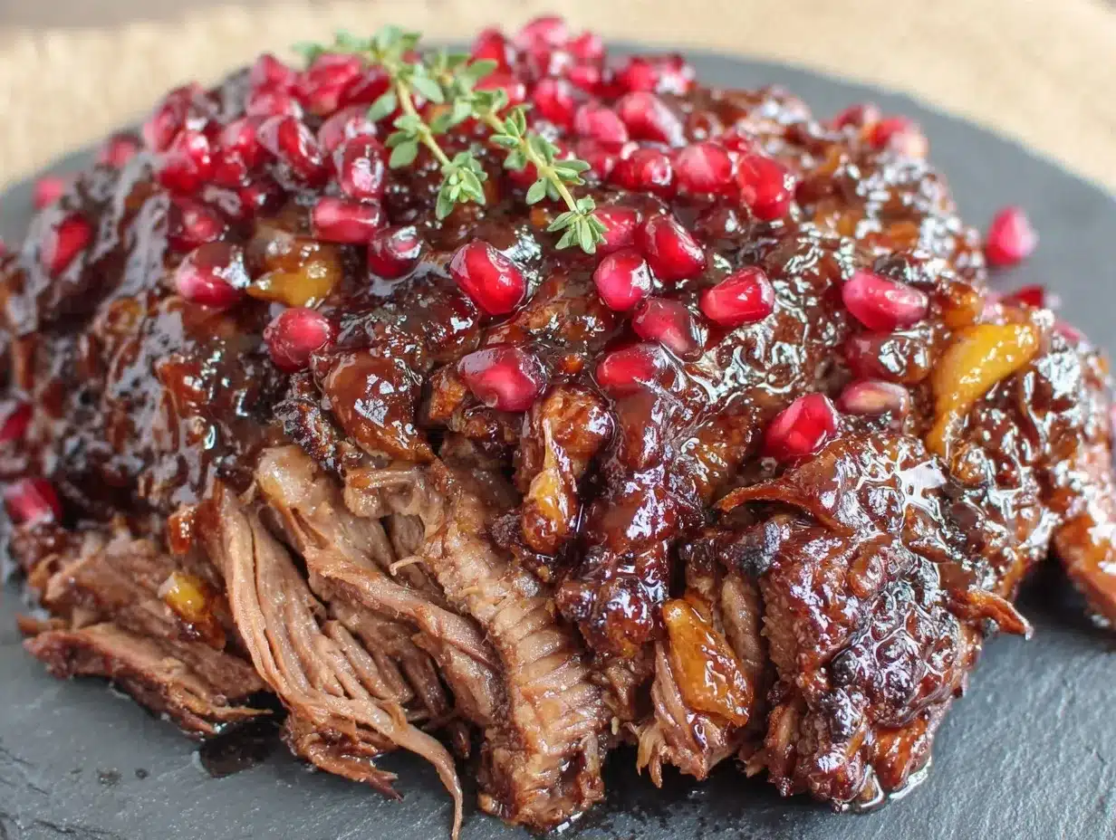 Rosh Hashanah Pomegranate Glazed Brisket: Best Holiday Recipe 4 pomegranate glazed brisket preparation steps