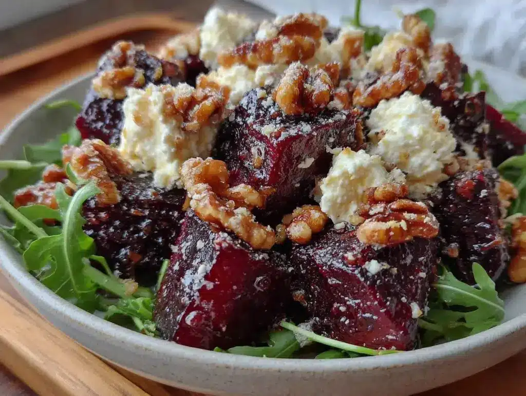 roasted beet and goat cheese salad - featured image