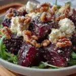 roasted beet and goat cheese salad - featured image