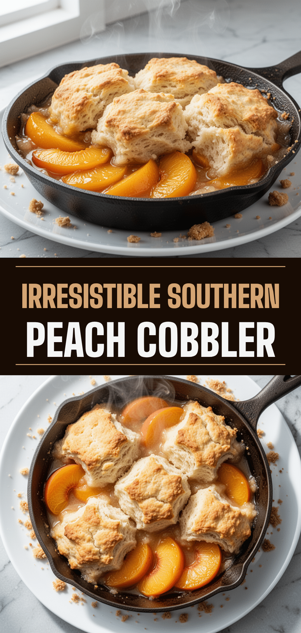 Southern Peach Cobbler: 15 Min Butter Drop Biscuit Topping 5 Southern peach cobbler recipe