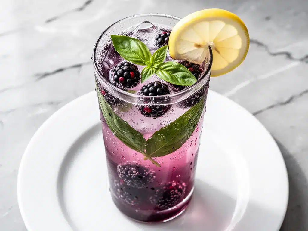 Sparkling Blackberry Basil Lemonade: 5 Easy Summer Drinks 4 Sparkling Blackberry Basil Lemonade preparation steps