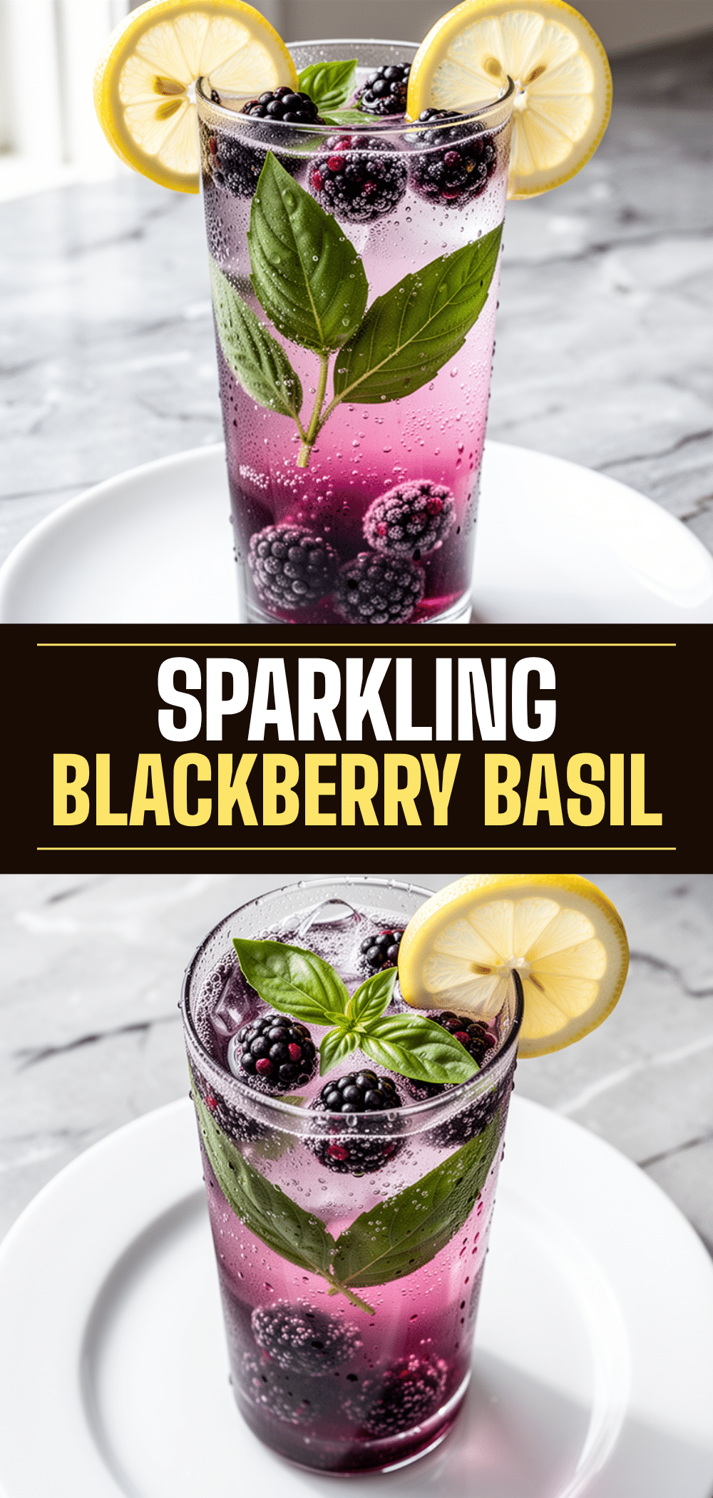 Sparkling Blackberry Basil Lemonade: 5 Easy Summer Drinks 5 Sparkling Blackberry Basil Lemonade recipe