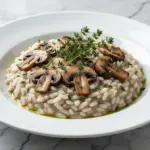 vegan creamy mushroom risotto - featured image